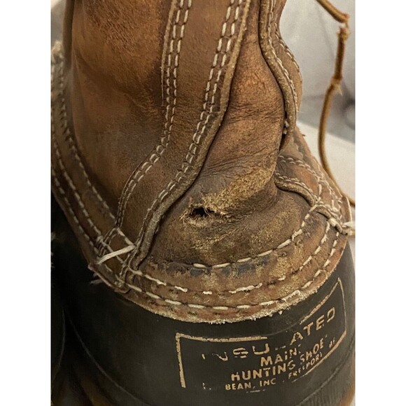 Vintage LL BEAN Waterproof Maine Hunting Boots Mens Size 10 Leather USA made - Picture 4 of 8